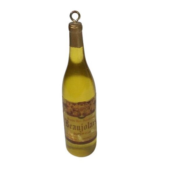 Old World White Wine Bottle Beaujolais Glass Christmas Tree Holiday Ornament - Picture 2 of 6